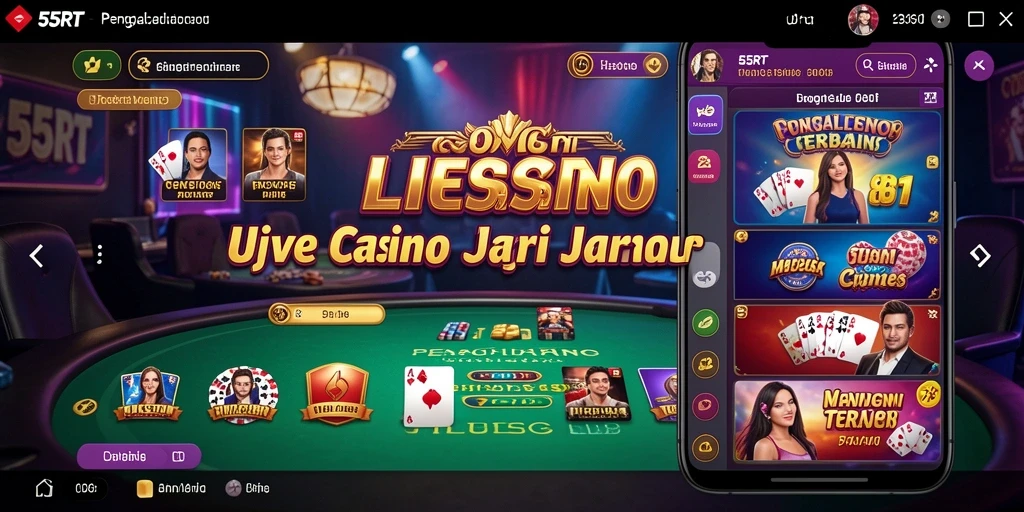 Gameplay mendebarkan Live Casino di 55RT dengan dealer langsung.