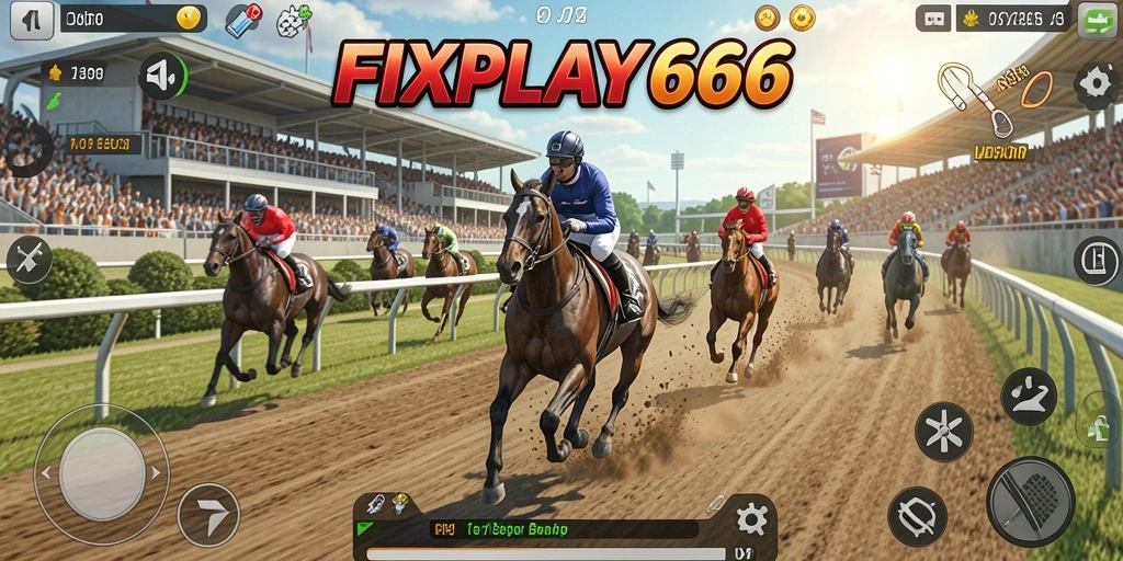 Tampilan gameplay FIXPLAY666 yang seru di lintasan balap.