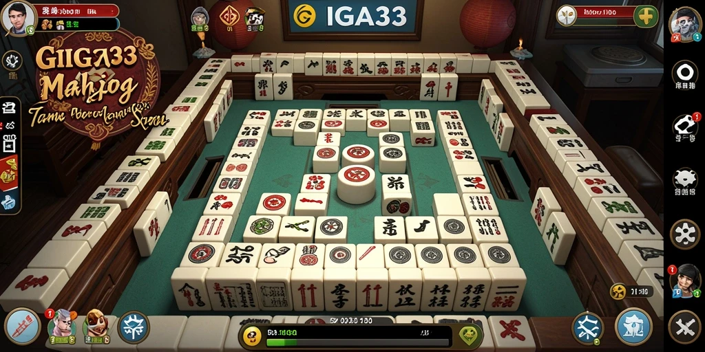 Screenshot utama GIGA33 menampilkan gameplay Mahjong yang mendebarkan.