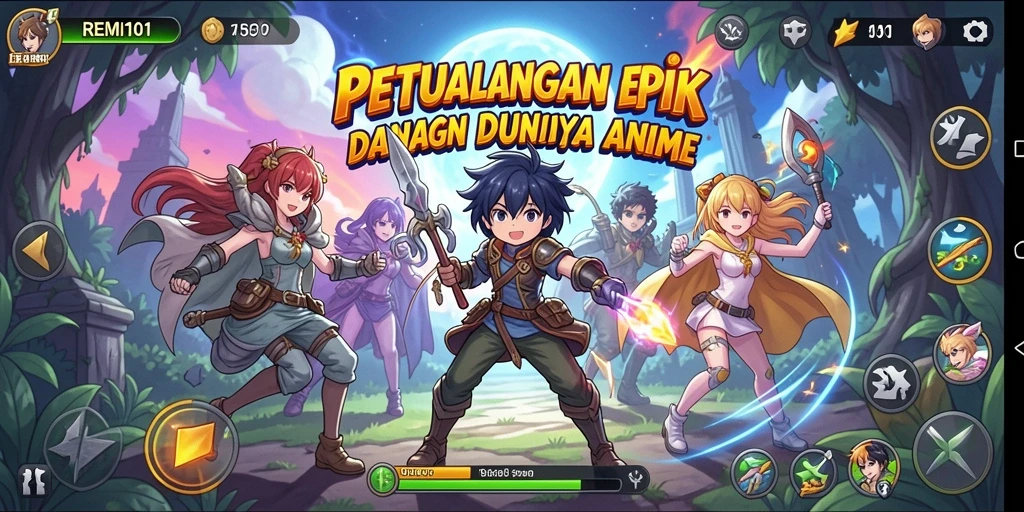 Menampilkan aksi seru karakter di dunia Anime.