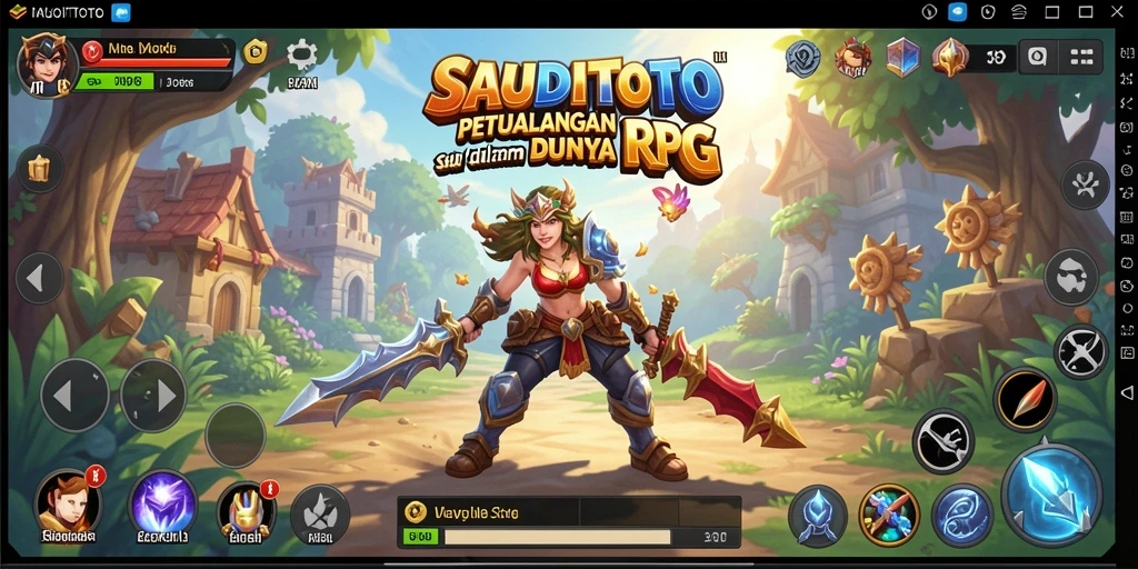 Screenshot menunjukkan aksi seru dalam pertempuran RPG SAUDITOTO.