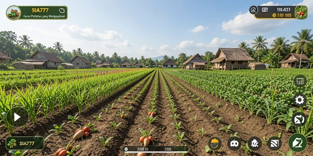 Screenshot SIA777 yang menampilkan aktivitas bertani yang menarik.