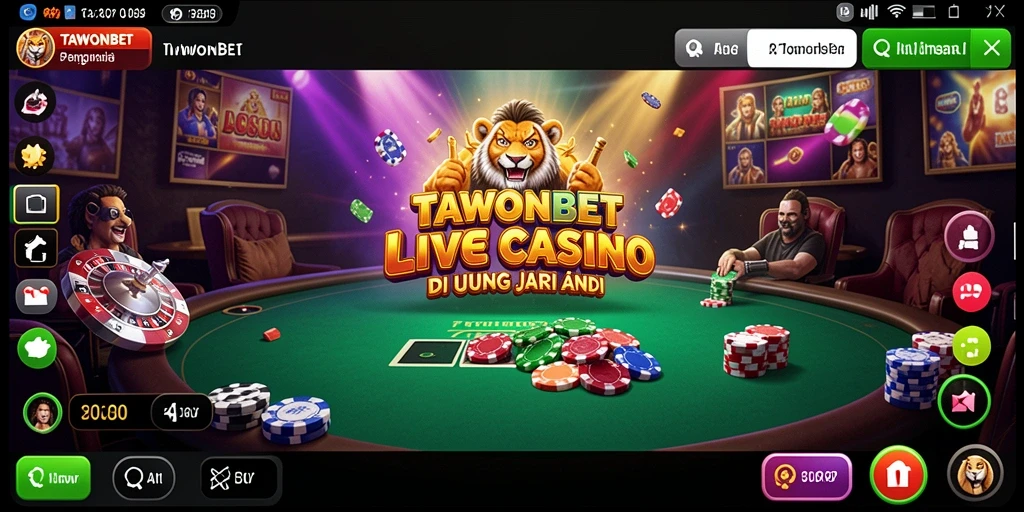 Screenshot gameplay TAWONBET yang menampilkan suasana kasino langsung.