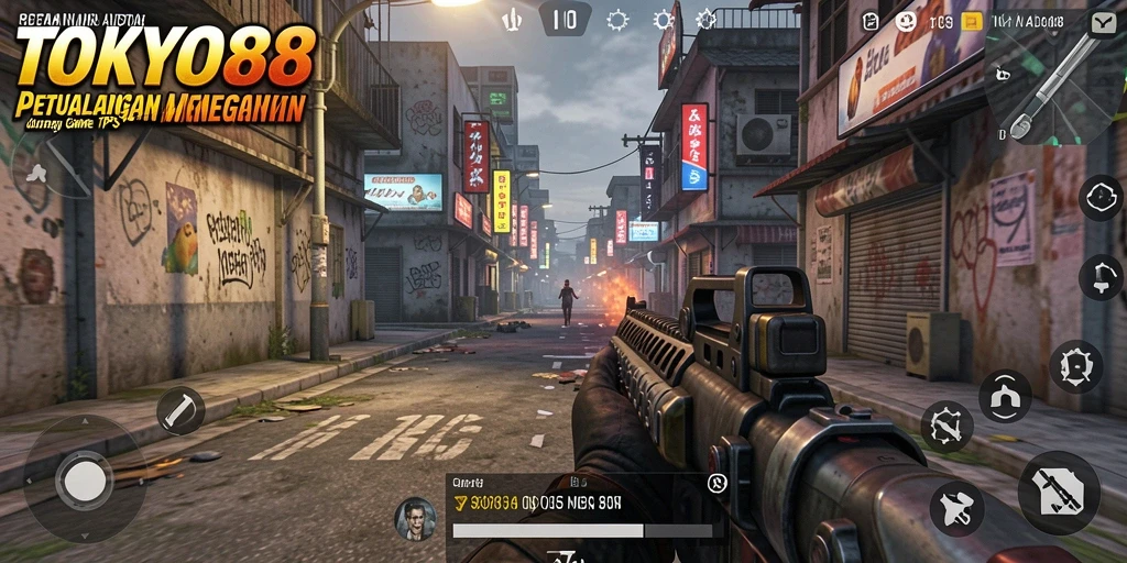 Screenshot utama TOKYO88 menampilkan aksi seru dalam game TPS.
