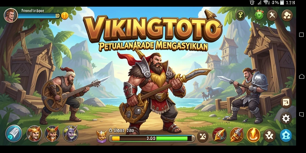 Tampilan seru dari gameplay <strong>VIKINGTOTO</strong> menunjukkan aksi petualangan yang mendebarkan.