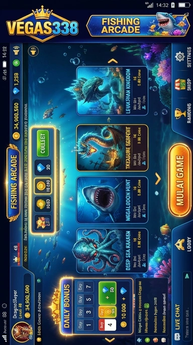 Tampilan antarmuka vegas338 yang intuitif.